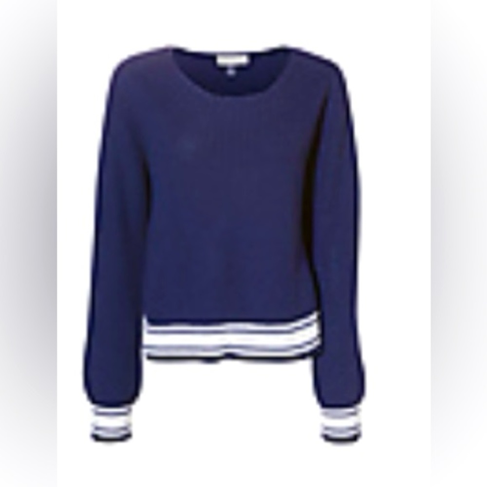 Navy border stripe sweater side L